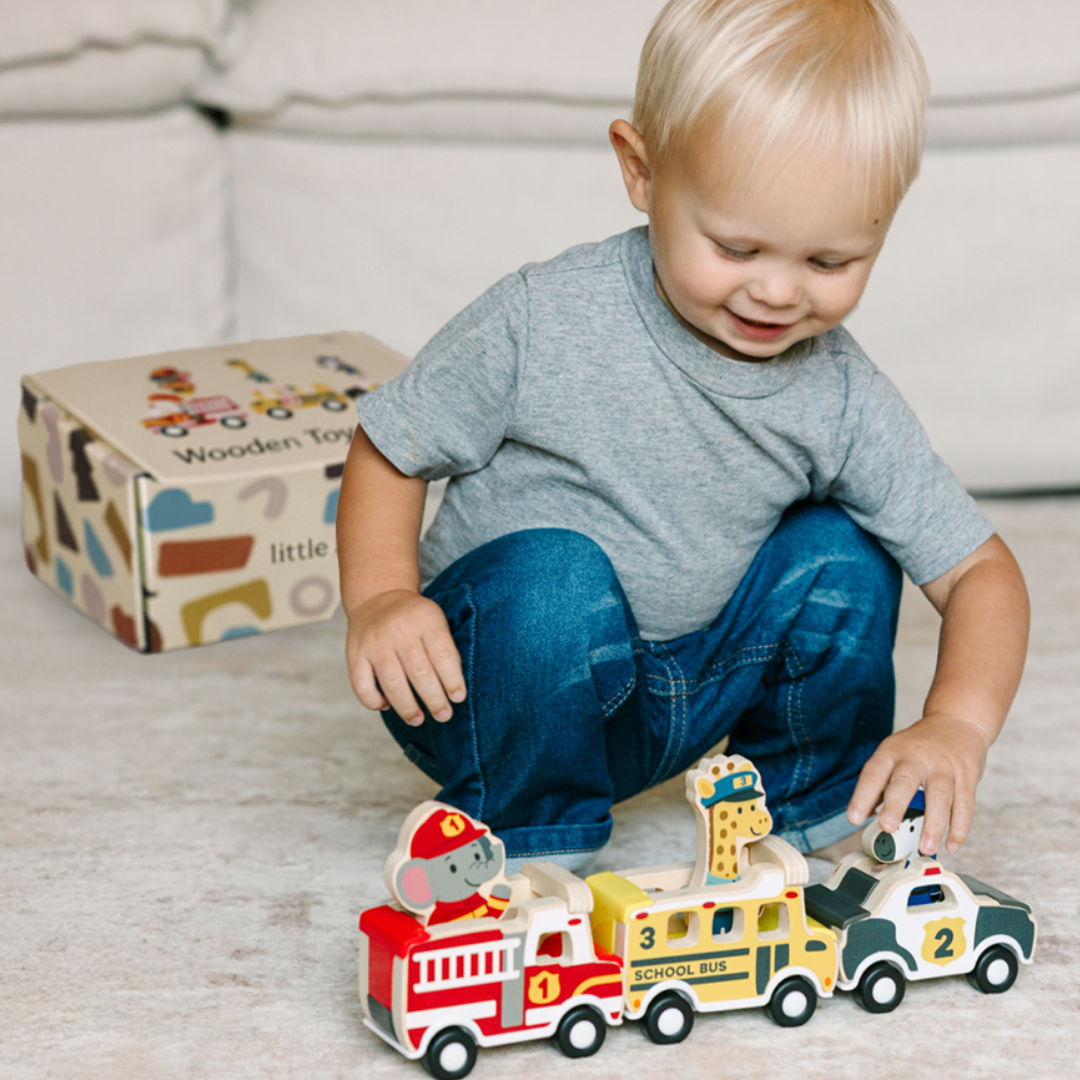 Wooden Pull Back Cars